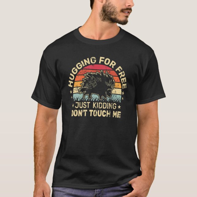 Camiseta Hugging For Free Rodents  Porcupine retro for men (Frente)