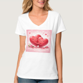 Camiseta Hugging Hearts T-Shirt | Romantic Love Shirt with 