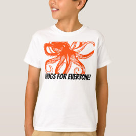 Camiseta Hugging orange Octopus Kids T-Shirt 