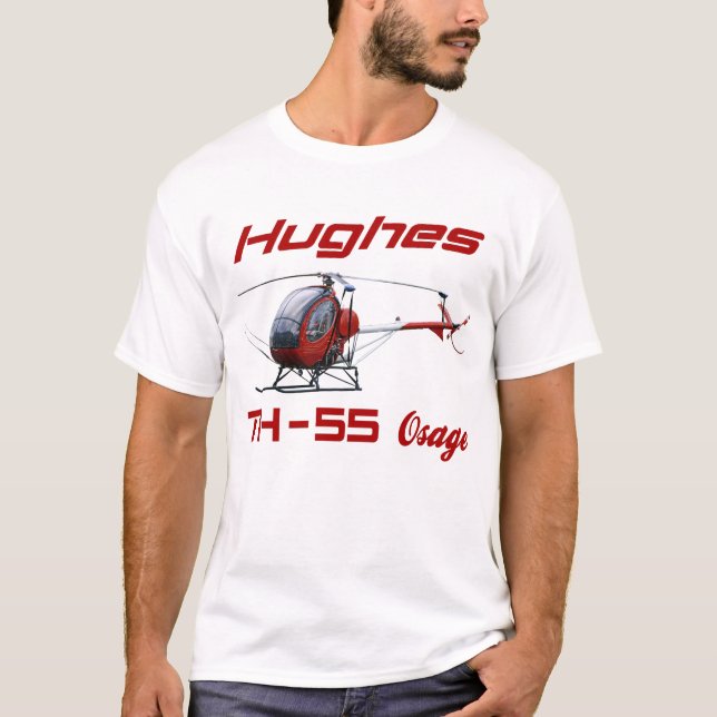 Camiseta Hughes TH-55 Osage, o helicóptero th-55 (Frente)