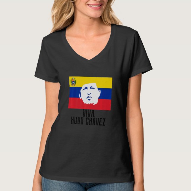 Camiseta Hugo Chávez, Ao Vivo, Enfrenta-Se Na Bandeira (Frente)