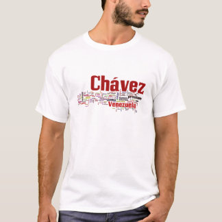 Camiseta Hugo Chavez - Estilo de muitas palavras coloridas