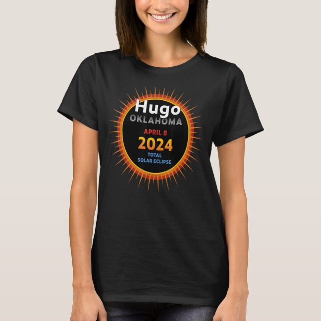 Camiseta Hugo Oklahoma OK Total Eclipse Solar 2024 2 (Frente)