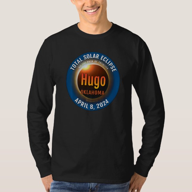Camiseta Hugo Oklahoma OK Total Eclipse Solar 2024 3 (Frente)