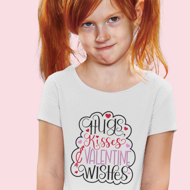 Camiseta Hugs, kisses and Valentine Wishes, Hearts, Love 2 (Criador carregado)