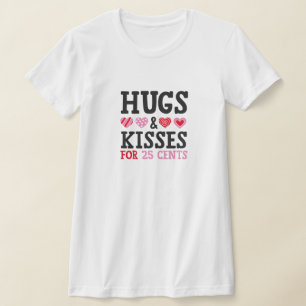 Camiseta HUGS & KISSES- Corações Namorados com T-Shirt