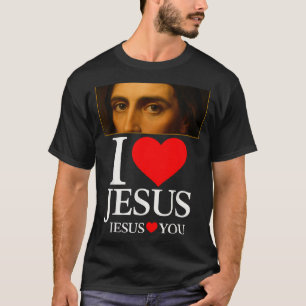 Camiseta Hugvyn Eu Amo Jesus Eu Adoro Jesus Fé Americano C