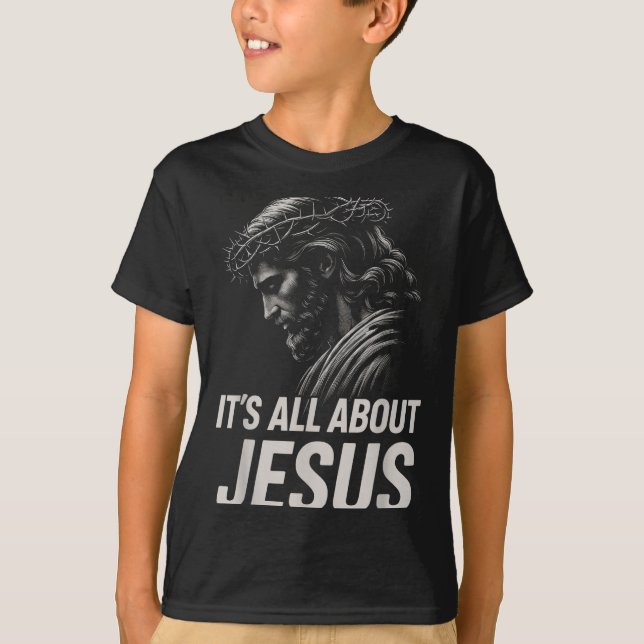 Camiseta Hugvyn Its All About Jesus Christian Faith Patriot (Frente)