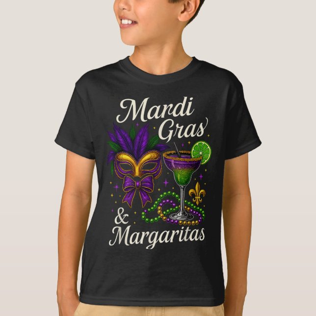 Camiseta Hugvyn Mardi Gras And Margaritas Louisiana New Orl (Frente)