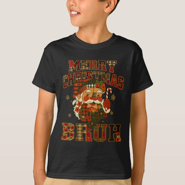 Camiseta Hugvyn Natal Papai Noel Feliz de Patchwork Chris (Frente)