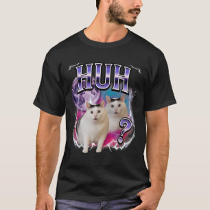 Camiseta Huh Cat Chonky Meme Engraçado Confuso Os Amantes D