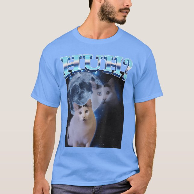 Camiseta Huh Funny Dank Cat Meme Ugly Gifts Goofy Ahh Cats  (Frente)