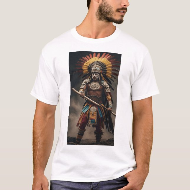 Camiseta Huitzilopochtli - Deus asteca da Guerra e Sol (Frente)