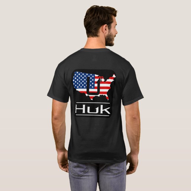 Camiseta HUK Desempenho de Pesca na Impressão (Parte Traseira Completa)
