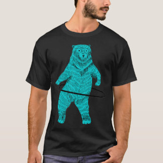Camiseta Hula Hooping Hoop Dancing Blue Hipster Bear Art Pr