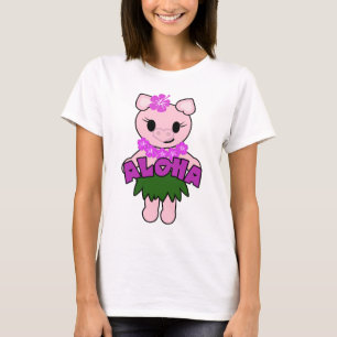 Camiseta Hula leitão - t-shirt da boneca das senhoras