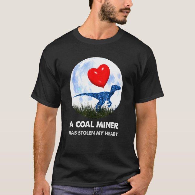 Camiseta Huler Miner t rex Humor de dinossauro (Frente)