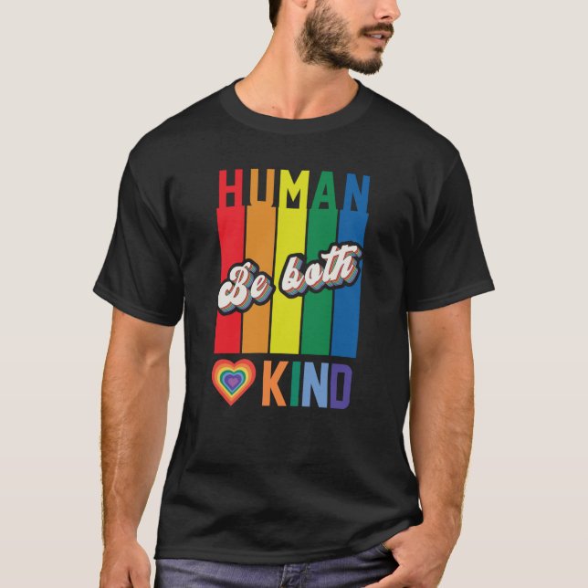 Camiseta Human | Be Kind | Rainbow | LGBTQ (Frente)