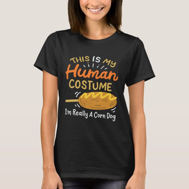 Camiseta Human Costume Corn Dog (Frente)