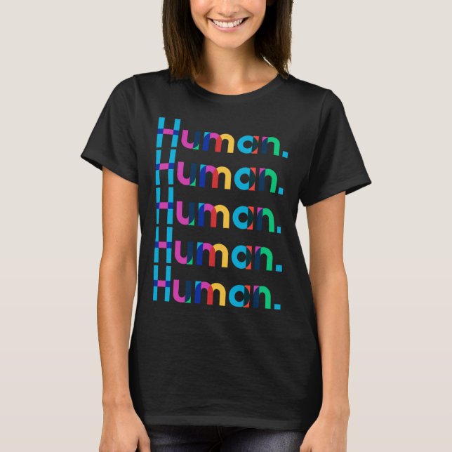 Camiseta HUMAN Gay Pride Month Transgender Rainbow LGBTQ (Frente)