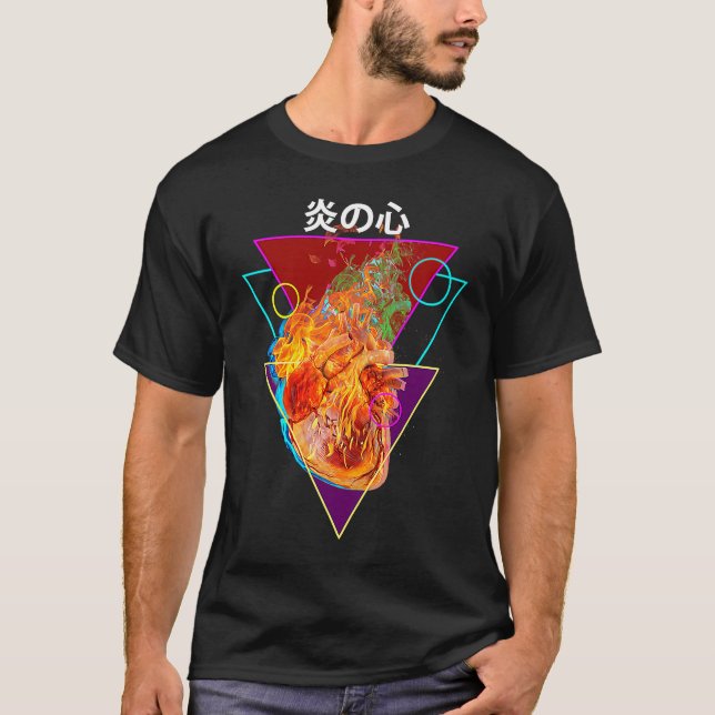 Camiseta Human Heart Vaporwave Aesthetic Body Part and Anat (Frente)