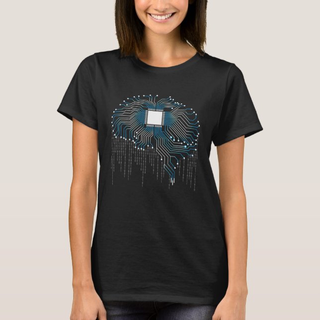 Camiseta Human Memory Circuit Digital Brain Artificial Inte (Frente)