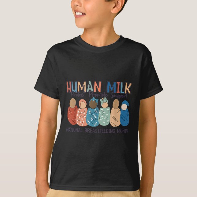 Camiseta Human Milk Moms Milk S National Breastfeeding Mont (Frente)