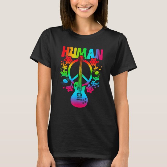 Camiseta HUMAN Rainbow LGBT Flag Gay Pride Month Lesbian 9 (Frente)