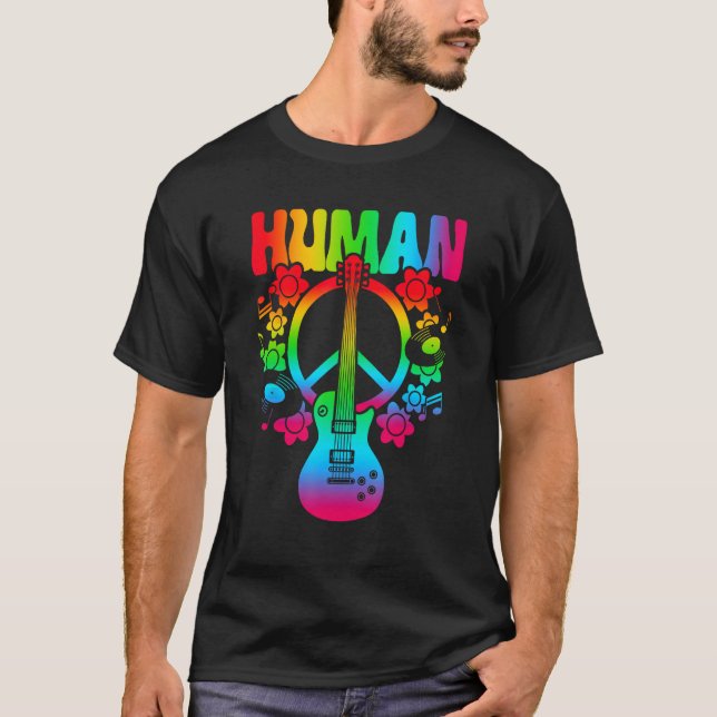 Camiseta HUMAN Rainbow LGBT Flag Gay Pride Month Lesbian 9 (Frente)