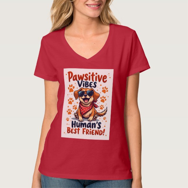 Camiseta Human’s Best Friend Cute Dog (Frente)