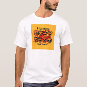 Camiseta Human Skull Squad – Arte de Caveira Gótic