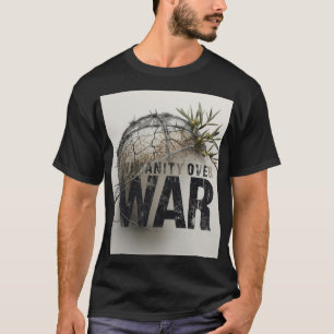 Camiseta Humanidade Sobre a Guerra – Arte de Protesto Anti-