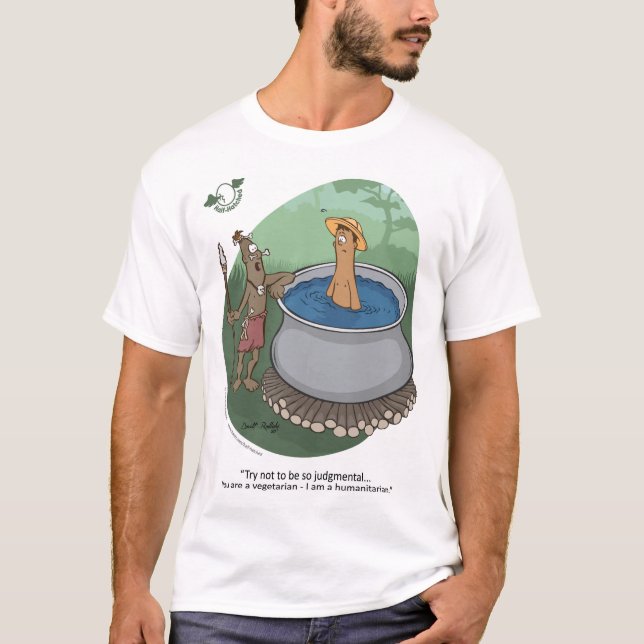 Camiseta Humanitário vs. Vegetariano (Frente)