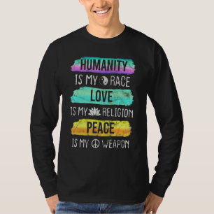Camiseta Humanity Love Peace Equal Rights Igualdade racial