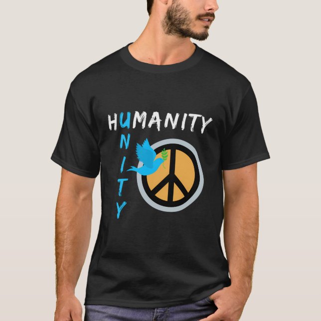Camiseta Humanity Unity Peace Sign Design (Frente)