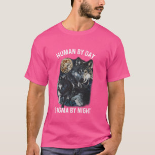 Camiseta Humano de Dia Sigma à Noite Lobo Alfa