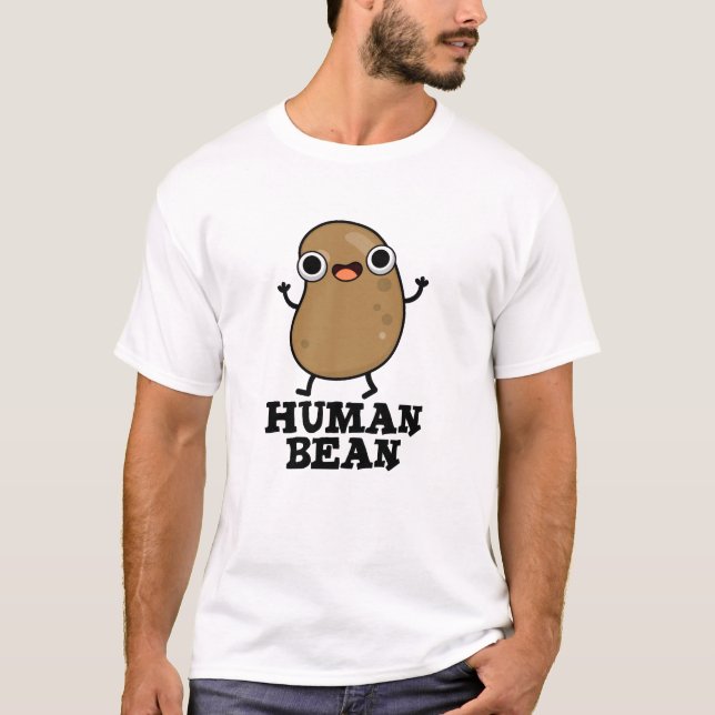 Camiseta Humano Engraçado De Bean Humano Ser Canhoto (Frente)