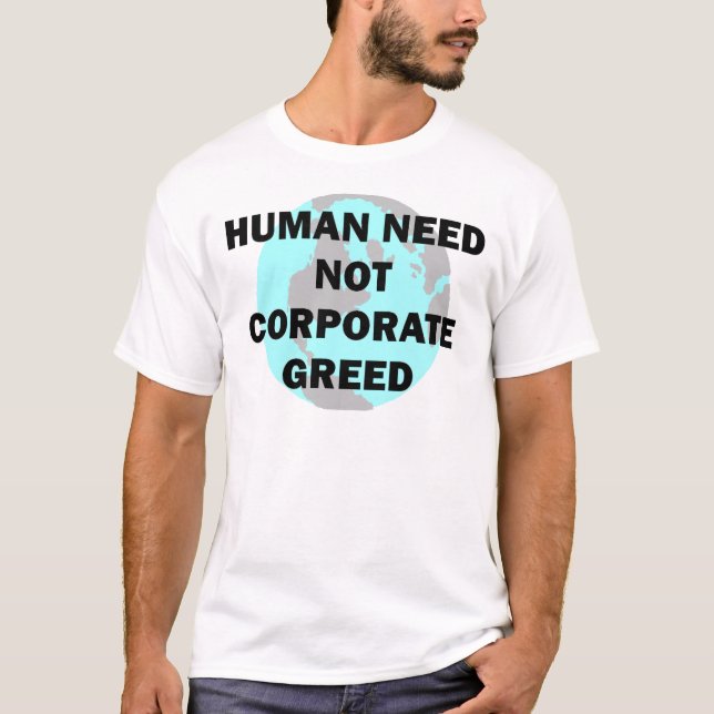 Camiseta Humano não precise a avidez incorporada (Frente)