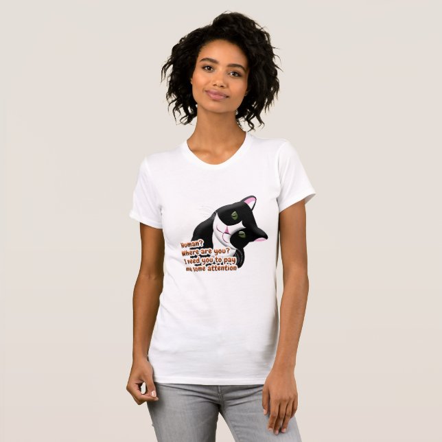Camiseta Humano? Onde você está? Gato (Frente Completa)