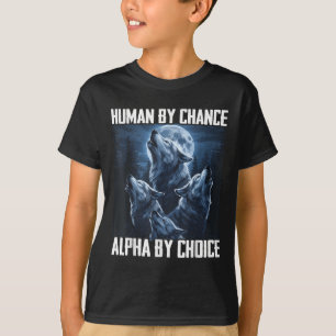 Camiseta Humano Por Acaso Alfa Por Escolha Lobo Lunar Diver