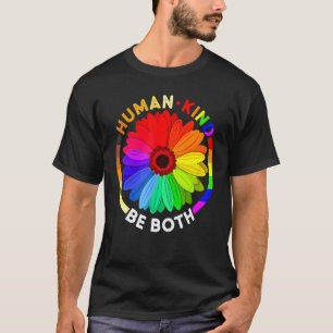 Camiseta Humano Seja Ambos Daisy Rainbow Lgbt Ally Pride M