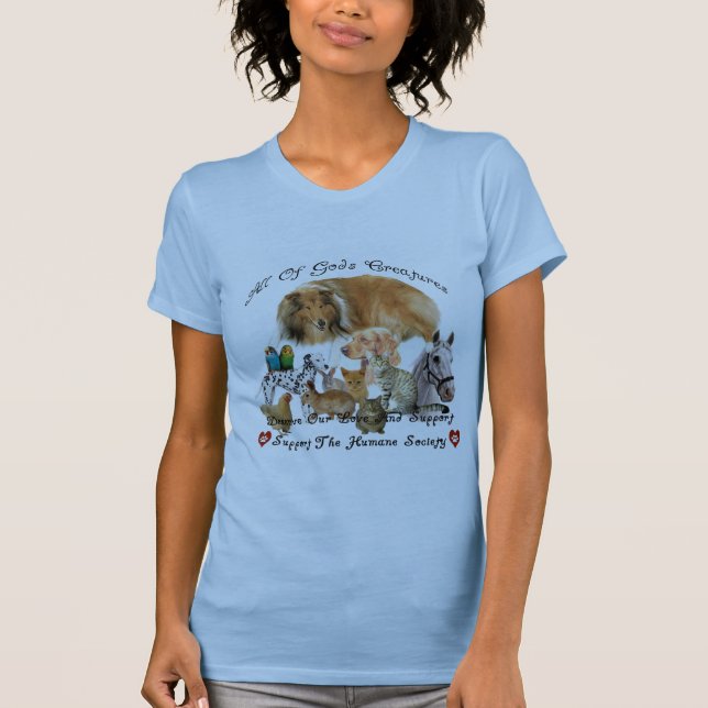 Camiseta Humano sociedade apoio animal das criaturas de (Frente)
