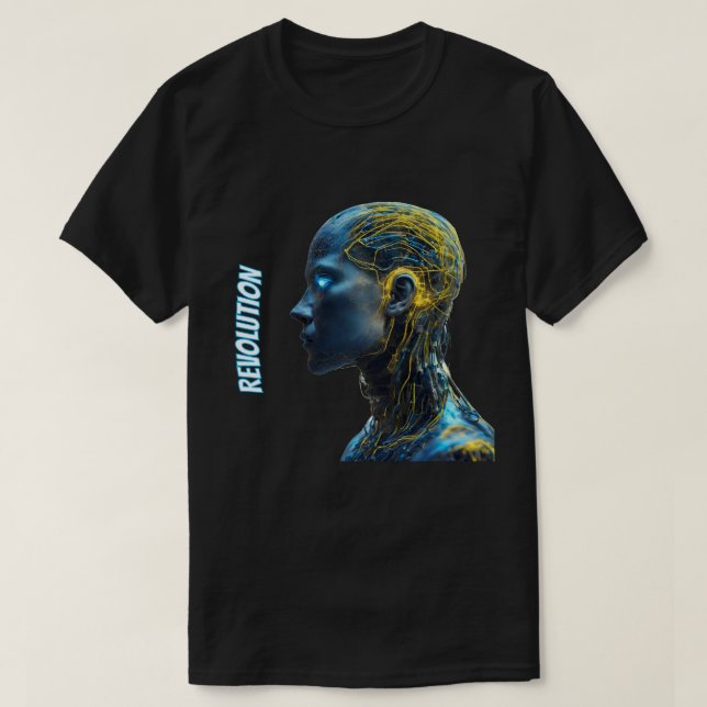 Camiseta Humanoid Robot Face Artificial Intelligence Tech (Frente do Design)