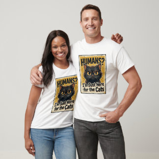 Camiseta Humanos? Design Amante de Gato Preto