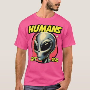 Camiseta Humanos Engraçados Não São Alienígenas Bonitos Rea
