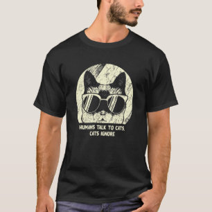 Camiseta Humanos Falam Com Gatos Gato Humor Gatinho Mãe d