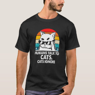 Camiseta Humanos Falam com Gatos Humor de Gato Gatinho Mãe