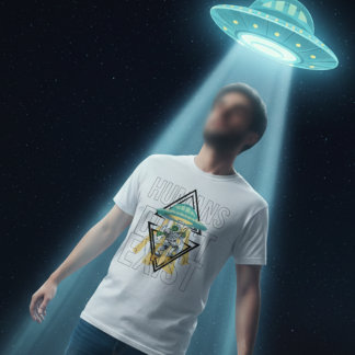 Camiseta Humanos não existem Geeks engraçados Ufo Alienígen