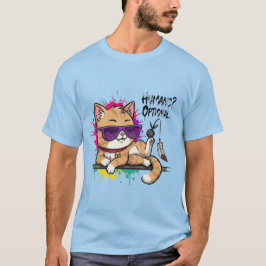 Camiseta Humanos? Opcional – Gato Legal de Óculos de Sol
