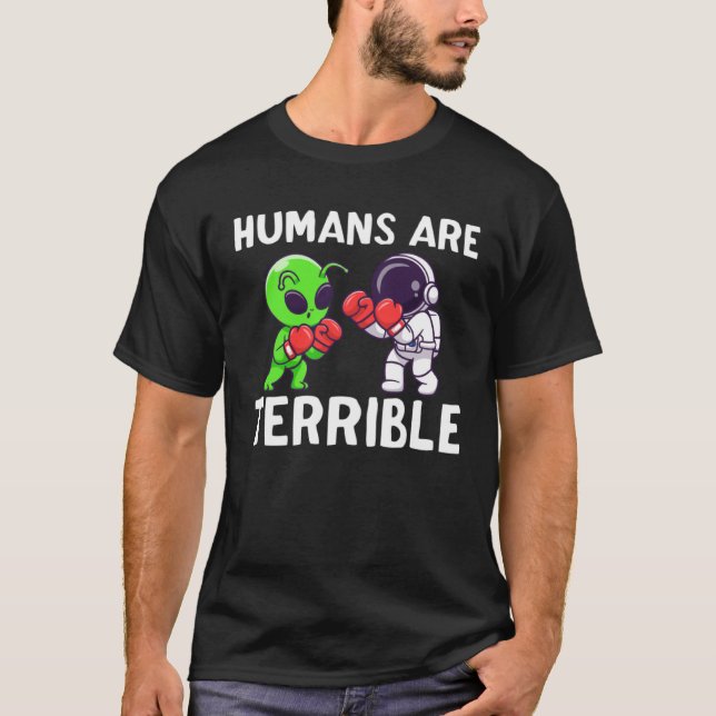 Camiseta Humanos São Terríveis  Disco Voador Espaçonave Ali (Frente)